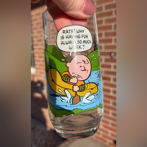 Peanuts Other - Vintage McDonald’s Camp Snoopy Peanuts /Charlie Brown 12 Oz Drinking Glass
